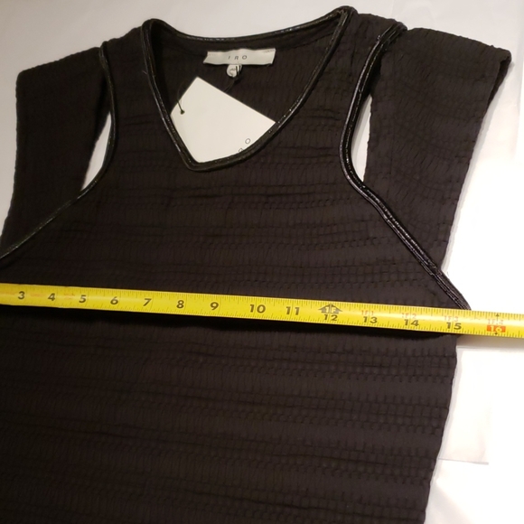 IRO Easton Cap Sleeves Little Black Bodycon Dress NEW Textured Stretch Cotton 40 - Picture 5 of 10